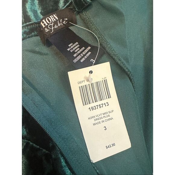 Thorn & Fable Women's Green Lace Trim Velvet Midi Slip Dress Size 3 NWT - Picture 4 of 4